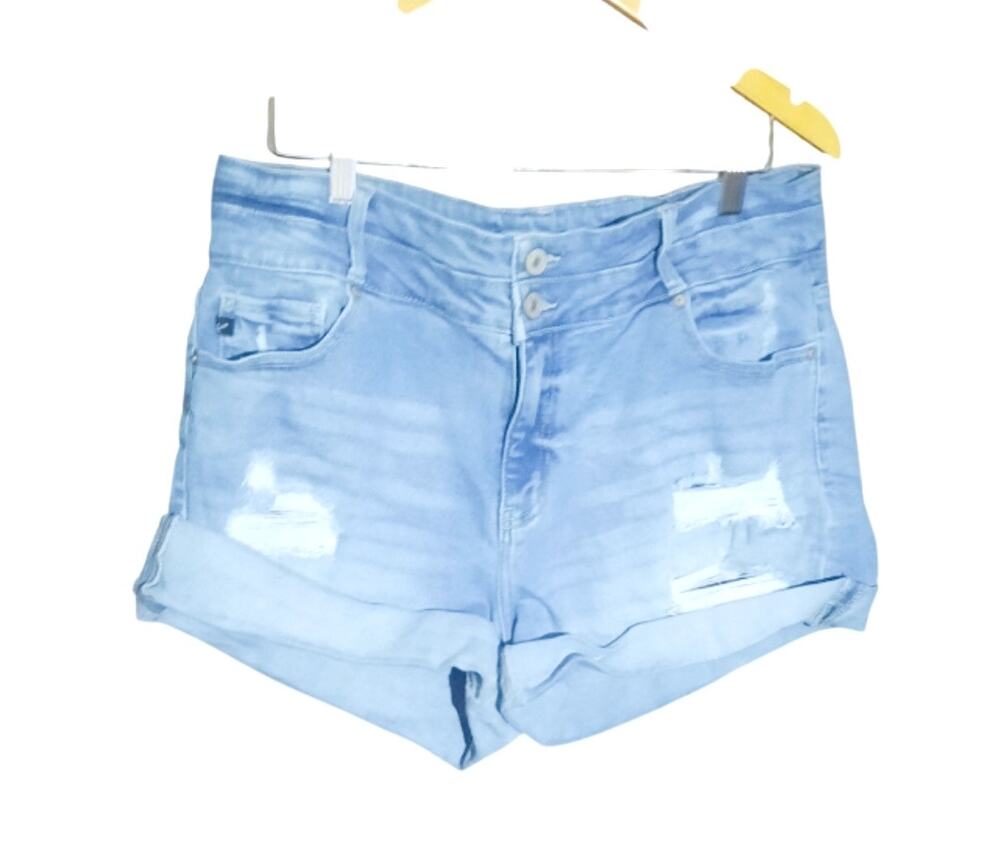 Kan Can Exclusively For Maurices Womens Mid Rise Stacked Waist Shorts Size 18